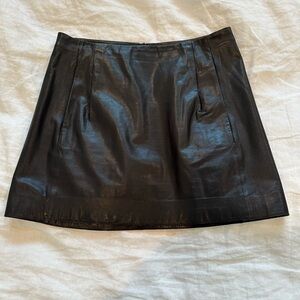 Vince Black Leather Mini Skirt. Size 2. Excellent Condition.